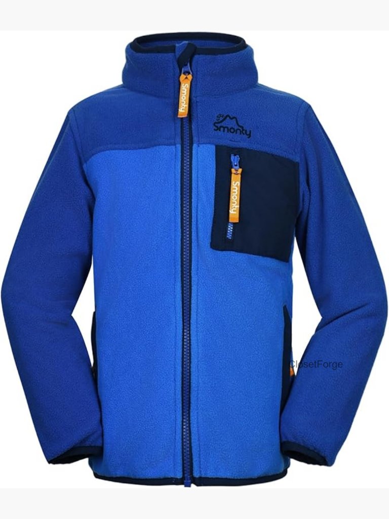 Kids Fleece Jacket - Zip Up Lightweight Warm Outerwear Long Sleeve
